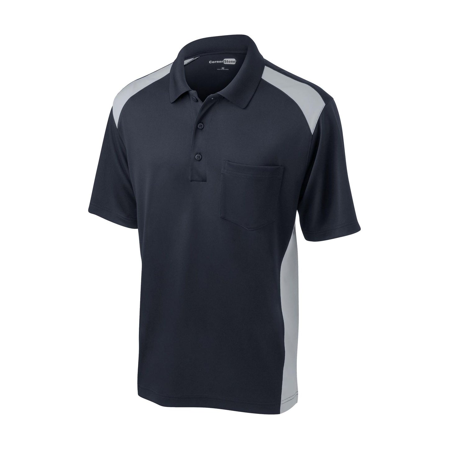 CornerStone® Select Snag-Proof Two Way Colorblock Pocket Polo