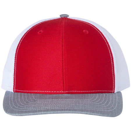 Red/ White/ Heather Grey