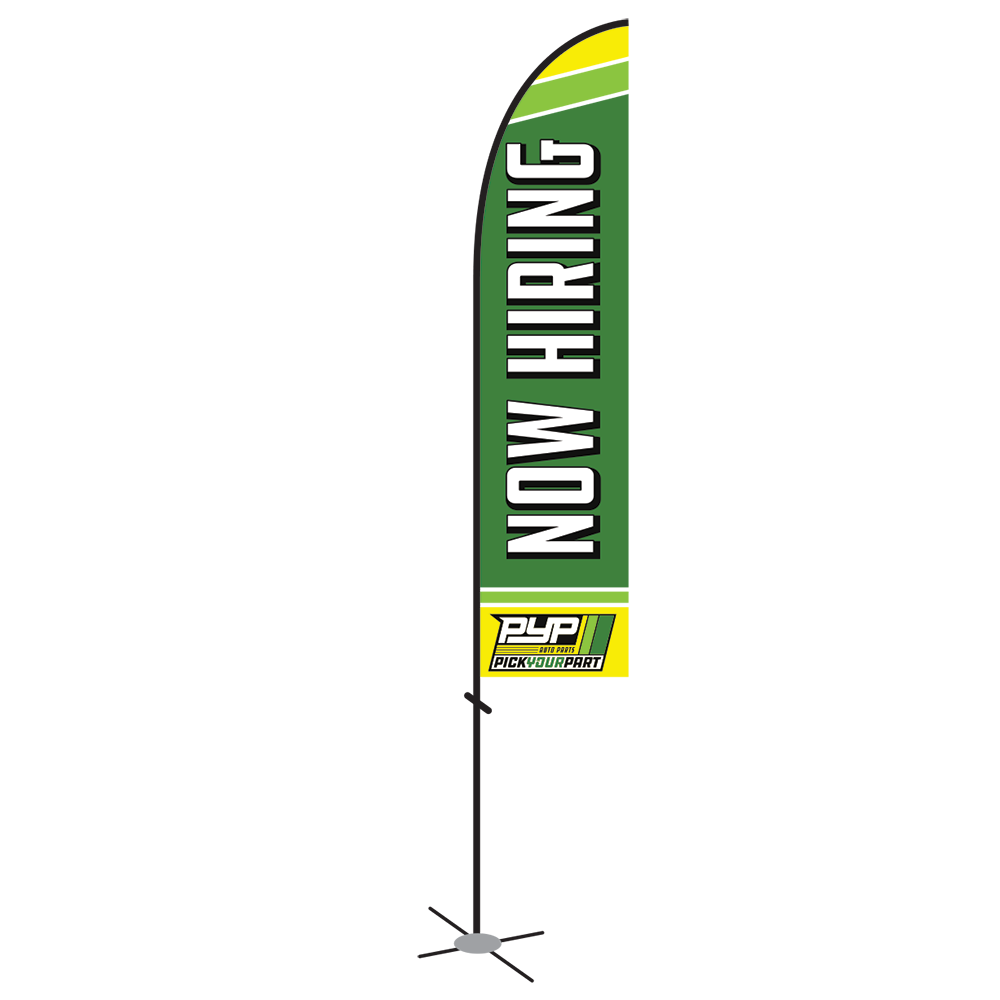 Now Hiring Flag (Zoom Flex - Large Flag - Straight Single Sided)