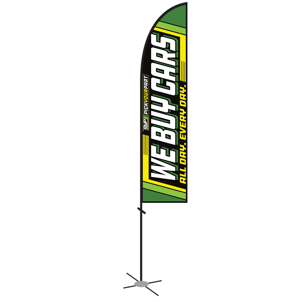 We Buy Cars Flag (Zoom Flex - Large Flag - Straight Single Sided)